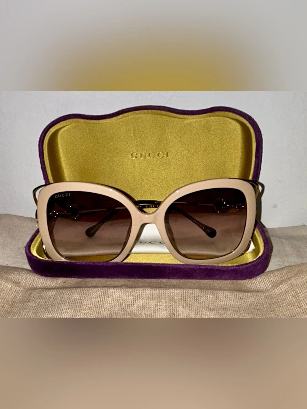GUCCI    NEW Acetate Horsebit Square Frame Sunglasses GG1021S Pink Tortoise